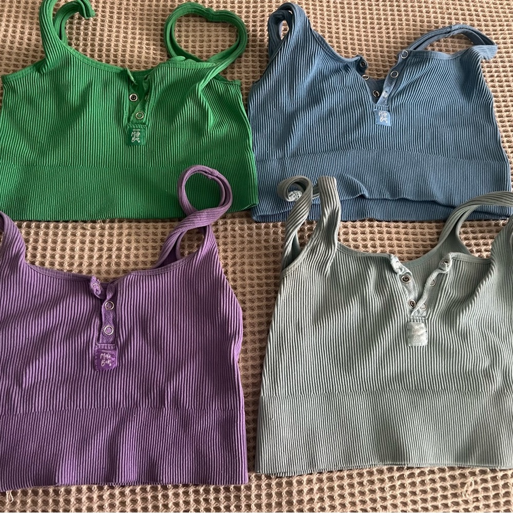 Little milk bar - 4 pack of Allie Bras large/extra large - purple, blue, green